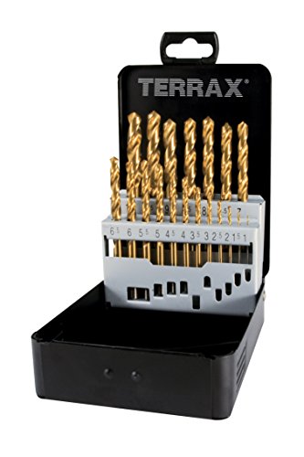 Terrax A250214T Spiralbohrersatz HSS TiN 19 teilig Stahlblechkassette von Ruko