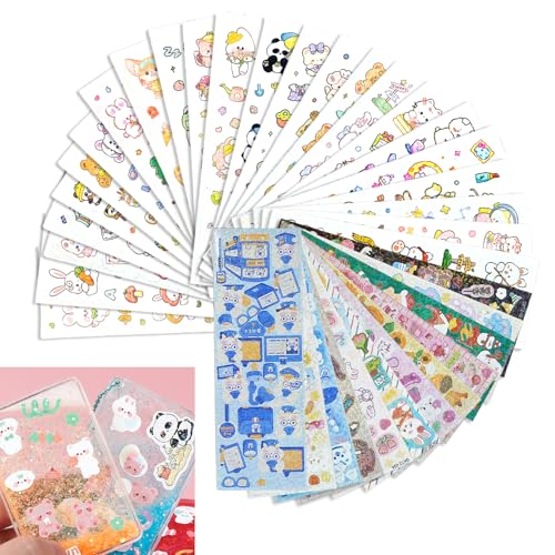 36 Stück Scrapbook Sticker, 800+ Wasserfeste Sticker Aesthetic, Kofferaufkleber, Aufkleber, für Schränke, Laptops, Telefone, Fahrräder, Kühlschrank, Heimwerken, Koffer, Erwachsene, Kinder, Teenager von Terraxis