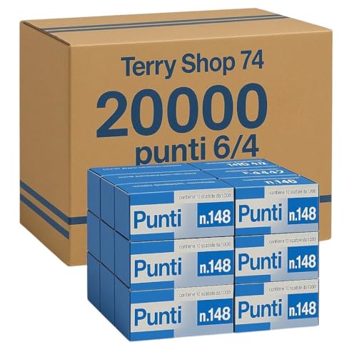 20.000 Heftklammern 6/4 für Heftgerät Nr. 148 für Heftgerät Schritt 64/48, Packung mit 20.000 Stück von Terryshop74