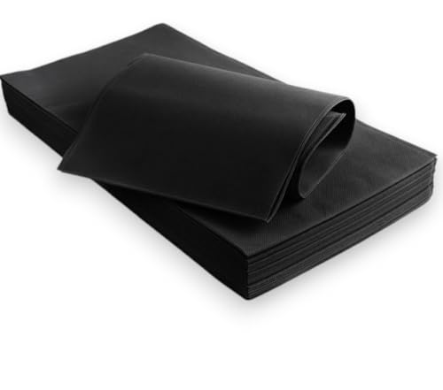 TNT Tischdecken - Format cm 100 x 100 - Packung mit 25 Tischdecken aus Vliesstoff, ideal für Restaurants, Pizzerien, Hotels, Gasthäuser (25, Schwarz) von Terryshop74