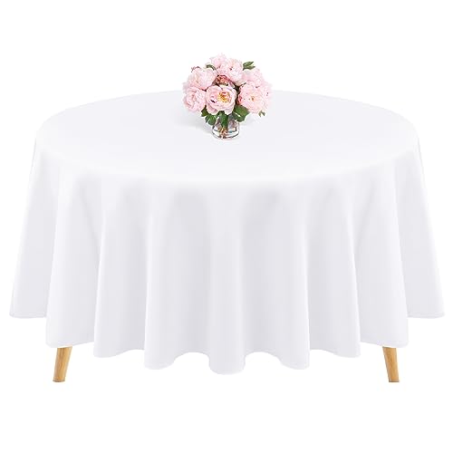1 Packung hochwertige, runde Tischdecke, 228cm, weiße Polyester-Tischdecke, waschbar, Tischdecken aus Polyesterstoff, Tischdecke für Hochzeit, Party, Bankett, Buffet, Urlaub, Abendessen (weiß, 228cm) 1 Packung hochwertige, runde Tischdecke, 228cm, weiße Polyester-Tischdecke, waschbar, Tischdecken aus Polyesterstoff, Tischdecke für Hochzeit, Party, Bankett, Buffet, Urlaub, Abendessen (weiß, 228cm) von Teruntrue