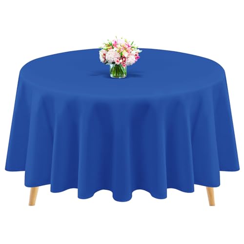 1 Packung königsblaue Polyester-Tischdecken, rund, 228,6 cm, runde Tischdecke, Flecken- und knitterfrei, waschbare Tischdecke für Hochzeiten, Partys, Bankette, Buffettische, Feiertage dekorieren 1 Packung königsblaue Polyester-Tischdecken, rund, 228,6 cm, runde Tischdecke, Flecken- und knitterfrei, waschbare Tischdecke für Hochzeiten, Partys, Bankette, Buffettische, Feiertage dekorieren von Teruntrue