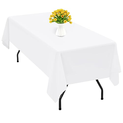 1 Packung weiße Polyester-Tischdecke für 2,4 m große rechteckige Tische, 153 x 320 cm, Polyester-Stoff-Tischdecke, knitterfrei, waschbar, Tischdecke, für Hochzeit, Geburtstag, Party,Bankett-Dekoration 1 Packung weiße Polyester-Tischdecke für 2,4 m große rechteckige Tische, 153 x 320 cm, Polyester-Stoff-Tischdecke, knitterfrei, waschbar, Tischdecke, für Hochzeit, Geburtstag, Party,Bankett-Dekoration von Teruntrue