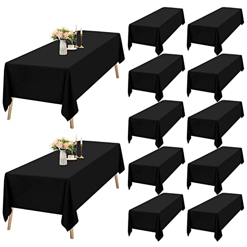 12 Packungen Schwarz Tischdecke 153 x 260 cm, Tischdecke Schwarz Stoff Rechteckige Polyester-Tischdecke für 1,8m Rechteckige Tische, Waschbare Tischdecke für Hochzeitsfeier, Restaurant, Banketttisch 12 Packungen Schwarz Tischdecke 153 x 260 cm, Tischdecke Schwarz Stoff Rechteckige Polyester-Tischdecke für 1,8m Rechteckige Tische, Waschbare Tischdecke für Hochzeitsfeier, Restaurant, Banketttisch von Teruntrue