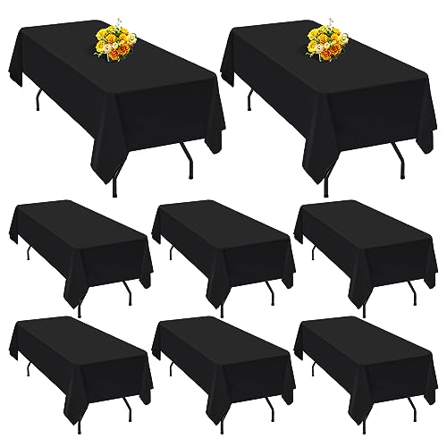 8 Packungen Schwarze Polyester-Tischdecke für 2,4 m große rechteckige Tische, 153 x 320 cm Polyester-Stoff-Tischdecke, knitterfrei, waschbar, für Hochzeit, Geburtstag, Party, Bankett-Dekoration 8 Packungen Schwarze Polyester-Tischdecke für 2,4 m große rechteckige Tische, 153 x 320 cm Polyester-Stoff-Tischdecke, knitterfrei, waschbar, für Hochzeit, Geburtstag, Party, Bankett-Dekoration von Teruntrue