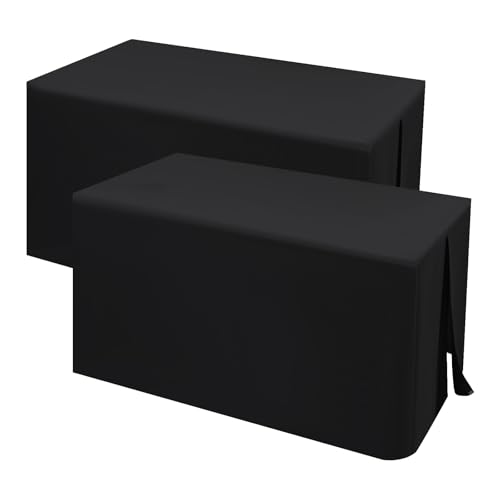 Schwarze Tischdecken 2er Pack Passgenaue Tischdecke Waschbarer Stoff, 6 Fuß Rechteckige Tischdecken für Klapptische, Verkaufstische, Partys, Feiertagsessen, Messen, Handwerksausstellungen(180x75x73cm) Schwarze Tischdecken 2er Pack Passgenaue Tischdecke Waschbarer Stoff, 6 Fuß Rechteckige Tischdecken für Klapptische, Verkaufstische, Partys, Feiertagsessen, Messen, Handwerksausstellungen(180x75x73cm) von Teruntrue