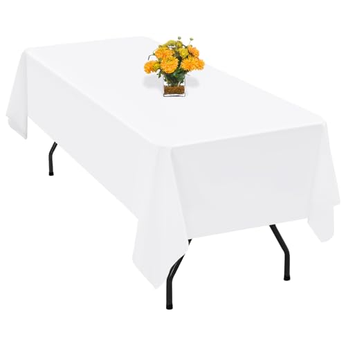 Teruntrue 1 Pack White Polyester Tischdecke 100 x 140 cm Polyester Stofftuch Faltenfest waschbarer Rechtecktischabdeckung, für Hochzeit, Geburtstag, Party, Bankette Dekorieren Teruntrue 1 Pack White Polyester Tischdecke 100 x 140 cm Polyester Stofftuch Faltenfest waschbarer Rechtecktischabdeckung, für Hochzeit, Geburtstag, Party, Bankette Dekorieren von Teruntrue