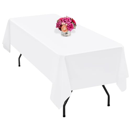 Teruntrue 1 Pack White Polyester Tischdecke 140 x 240 cm Polyester Stofftuch Faltenfest waschbarer Rechtecktischabdeckung, für Hochzeit, Geburtstag, Party, Bankette Dekorieren Teruntrue 1 Pack White Polyester Tischdecke 140 x 240 cm Polyester Stofftuch Faltenfest waschbarer Rechtecktischabdeckung, für Hochzeit, Geburtstag, Party, Bankette Dekorieren von Teruntrue
