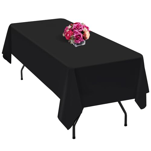 Teruntrue 1 Pack schwarzer Polyester -Tischdecke 140 x 240 cm Polyester Stofftuch Faltenfest waschbarer Rechtecktischabdeckung, für Hochzeit, Geburtstag, Party, Bankette Dekorieren Teruntrue 1 Pack schwarzer Polyester -Tischdecke 140 x 240 cm Polyester Stofftuch Faltenfest waschbarer Rechtecktischabdeckung, für Hochzeit, Geburtstag, Party, Bankette Dekorieren von Teruntrue