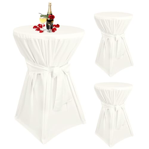 Teruntrue 3 Stück stehtisch hussen Elfenbein,Stehtischhusse Elfenbein für Ø 60-65 cm Stehtische und Bistrotische, Tischdecke aus Polyester mit Fußtaschen Teruntrue 3 Stück stehtisch hussen Elfenbein,Stehtischhusse Elfenbein für Ø 60-65 cm Stehtische und Bistrotische, Tischdecke aus Polyester mit Fußtaschen von Teruntrue
