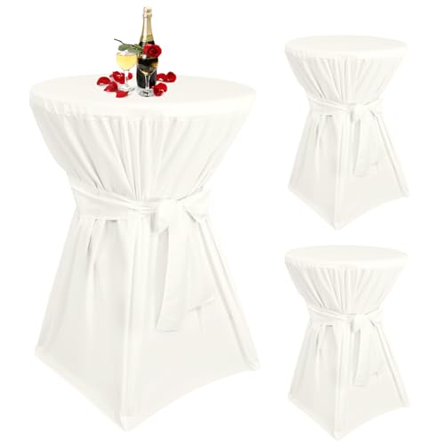 Teruntrue 3 Stück stehtisch hussen Elfenbein,Stehtischhusse Elfenbein für Ø 70-75 cm Stehtische und Bistrotische, Tischdecke aus Polyester mit Fußtaschen Teruntrue 3 Stück stehtisch hussen Elfenbein,Stehtischhusse Elfenbein für Ø 70-75 cm Stehtische und Bistrotische, Tischdecke aus Polyester mit Fußtaschen von Teruntrue