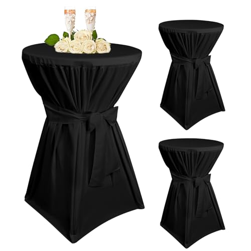Teruntrue 3 Stück stehtisch hussen Schwarz,Stehtischhusse Schwarz für Ø 60-65 cm Stehtische und Bistrotische, Tischdecke aus Polyester mit Fußtaschen Teruntrue 3 Stück stehtisch hussen Schwarz,Stehtischhusse Schwarz für Ø 60-65 cm Stehtische und Bistrotische, Tischdecke aus Polyester mit Fußtaschen von Teruntrue