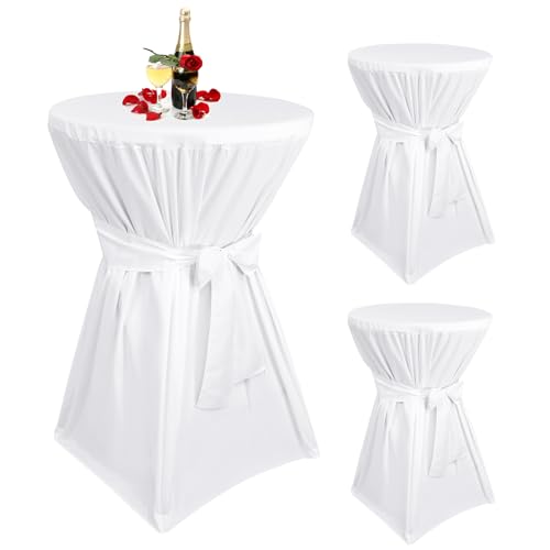 Teruntrue 3 Stück stehtisch hussen weiße,Stehtischhusse weiße für Ø 60-65 cm Stehtische und Bistrotische, Tischdecke aus Polyester mit Fußtaschen Teruntrue 3 Stück stehtisch hussen weiße,Stehtischhusse weiße für Ø 60-65 cm Stehtische und Bistrotische, Tischdecke aus Polyester mit Fußtaschen von Teruntrue