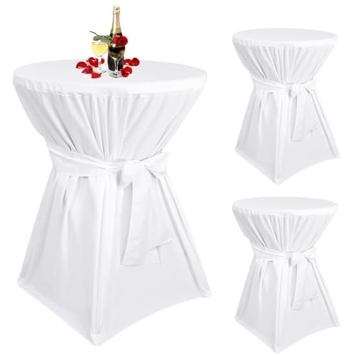 Teruntrue 3 Stück stehtisch hussen weiße,Stehtischhusse weiße für Ø 80-85 cm Stehtische und Bistrotische, Tischdecke aus Polyester mit Fußtaschen Teruntrue 3 Stück stehtisch hussen weiße,Stehtischhusse weiße für Ø 80-85 cm Stehtische und Bistrotische, Tischdecke aus Polyester mit Fußtaschen von Teruntrue