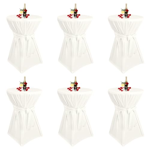 Teruntrue 6 Stück stehtisch hussen Elfenbein,Stehtischhusse Elfenbein für Ø 60-65 cm Stehtische und Bistrotische, Tischdecke aus Polyester mit Fußtaschen Teruntrue 6 Stück stehtisch hussen Elfenbein,Stehtischhusse Elfenbein für Ø 60-65 cm Stehtische und Bistrotische, Tischdecke aus Polyester mit Fußtaschen von Teruntrue