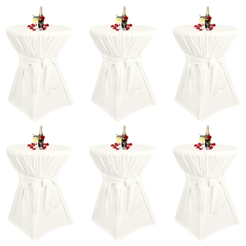 Teruntrue 6 Stück stehtisch hussen Elfenbein,Stehtischhusse Elfenbein für Ø 80-85 cm Stehtische und Bistrotische, Tischdecke aus Polyester mit Fußtaschen Teruntrue 6 Stück stehtisch hussen Elfenbein,Stehtischhusse Elfenbein für Ø 80-85 cm Stehtische und Bistrotische, Tischdecke aus Polyester mit Fußtaschen von Teruntrue