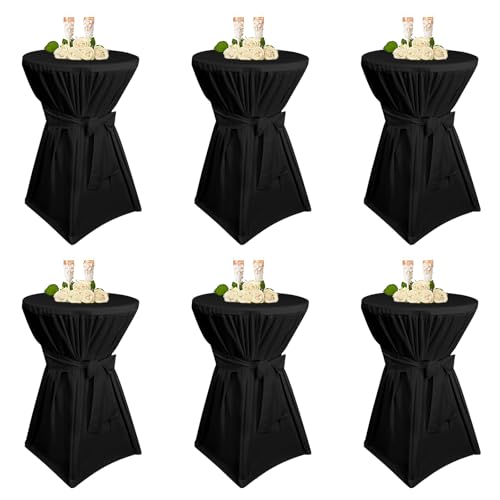 Teruntrue 6 Stück stehtisch hussen Schwarz,Stehtischhusse Schwarz für Ø 60-65 cm Stehtische und Bistrotische, Tischdecke aus Polyester mit Fußtaschen Teruntrue 6 Stück stehtisch hussen Schwarz,Stehtischhusse Schwarz für Ø 60-65 cm Stehtische und Bistrotische, Tischdecke aus Polyester mit Fußtaschen von Teruntrue