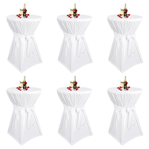 Teruntrue 6 Stück stehtisch hussen weiße,Stehtischhusse weiße für Ø 60-65 cm Stehtische und Bistrotische, Tischdecke aus Polyester mit Fußtaschen Teruntrue 6 Stück stehtisch hussen weiße,Stehtischhusse weiße für Ø 60-65 cm Stehtische und Bistrotische, Tischdecke aus Polyester mit Fußtaschen von Teruntrue