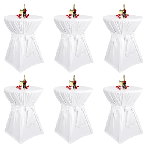Teruntrue 6 Stück stehtisch hussen weiße,Stehtischhusse weiße für Ø 80-85 cm Stehtische und Bistrotische, Tischdecke aus Polyester mit Fußtaschen Teruntrue 6 Stück stehtisch hussen weiße,Stehtischhusse weiße für Ø 80-85 cm Stehtische und Bistrotische, Tischdecke aus Polyester mit Fußtaschen von Teruntrue