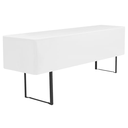 Teruntrue Biertisch-Abdeckung, Tischdecke, Weiß, Bierzelttisch, Premium, waschbare Tischdecken, 220 x 50 x 35 cm, für Bierzelttisch, 50 cm Tischbreite für Gartenbankette im Freien (weiß) von Teruntrue