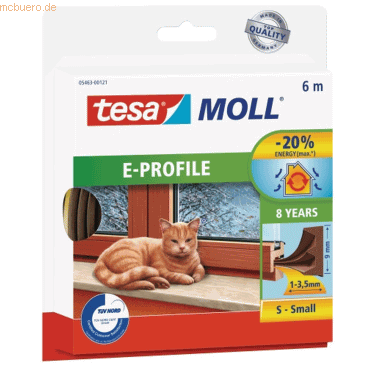 10 x Tesa E-Profil Gummidichtung tesamoll 6mx9mmx4mm braun 10 x Tesa E-Profil Gummidichtung tesamoll 6mx9mmx4mm braun von Tesa