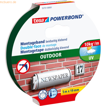 Tesa Montageband Powerbond Outdoor 19mmx5m von Tesa