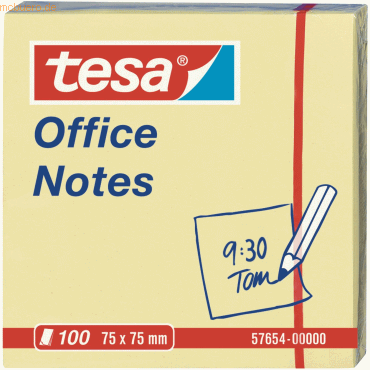12 x Tesa Haftnotizen tesa Office Notes 75x75mm 100 Blatt gelb von Tesa
