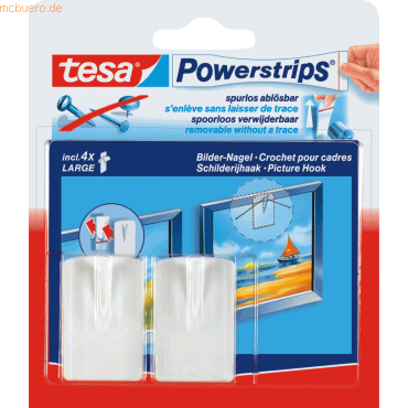 12 x Tesa Powerstrips Bilder-Nagel weiß VE=2 Stück 12 x Tesa Powerstrips Bilder-Nagel weiß VE=2 Stück von Tesa