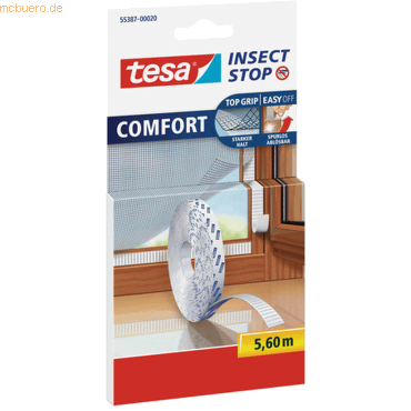 22 x Tesa Klettband-Ersatzrolle 5,6m weiß von Tesa
