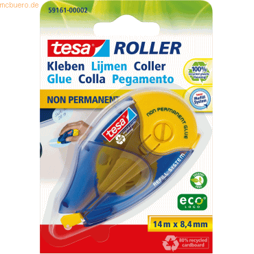 5 x Tesa Kleberoller tesa Roller ecoLogo 8,5mmx14m non permanent (Blis von Tesa