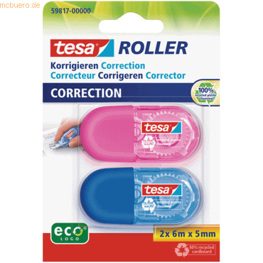 Tesa Korrekturroller ecoLogo bunt 5mmx6m von Tesa