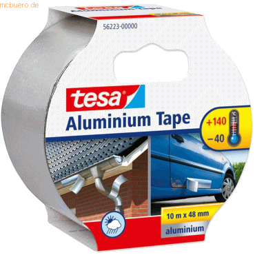 6 x Tesa Klebeband Aluminium Tape 10mx50mm silber von Tesa