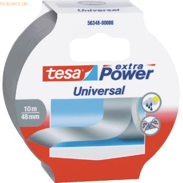 6 x Tesa Klebeband extra Power 10mx48mm silber von Tesa