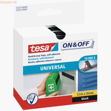 6 x Tesa Klettband On & Off Klettband 20mmx2,5m schwarz 6 x Tesa Klettband On & Off Klettband 20mmx2,5m schwarz von Tesa