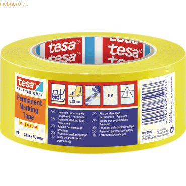 6 x Tesa Markierungsband 4169 50mm x 33m gelb 6 x Tesa Markierungsband 4169 50mm x 33m gelb von Tesa