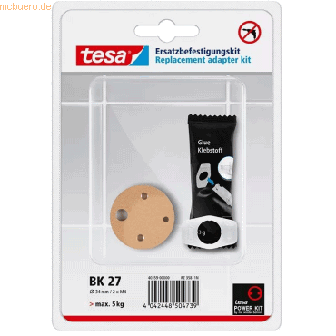 Tesa Ersatzadapter-Satz BK 27 Adapter+Klebstoff+Andrückhilfe von Tesa