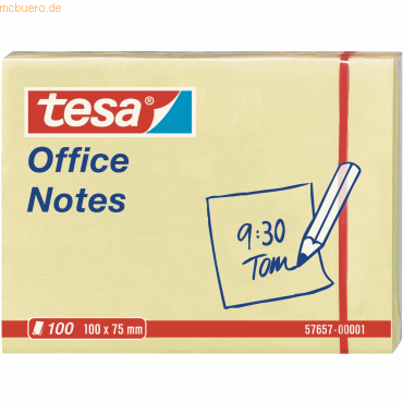 12 x Tesa Haftnotizen tesa Office Notes 100x75mm 100 Blatt gelb von Tesa