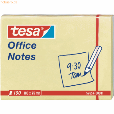 Tesa Haftnotizen tesa Office Notes 100x75mm 100 Blatt gelb von Tesa