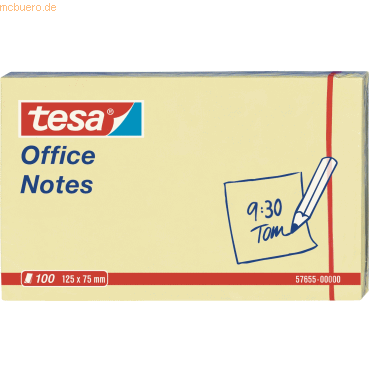 12 x Tesa Haftnotizen tesa Office Notes 125x75mm 100 Blatt gelb von Tesa