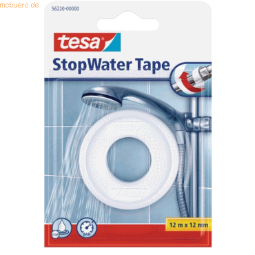 6 x Tesa Klebeband StopWater Tape 12mx12mm weiß von Tesa