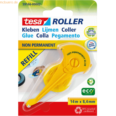 5 x Tesa Kleberoller tesa Roller ecoLogo Nachfüllkassette 8,5mmx14m no von Tesa