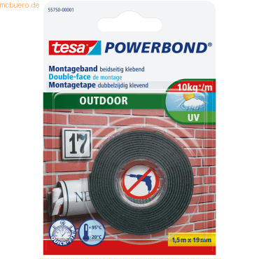 Tesa Montageband Powerbond Outdoor 19mmx1,5m von Tesa