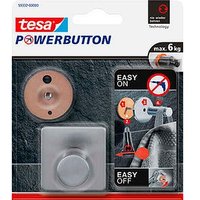 tesa Handtuchhaken Powerbutton Classic eckig silber, 1 St. von Tesa