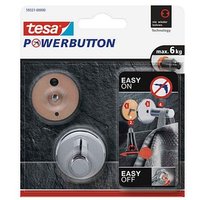 tesa Handtuchhaken Powerbutton Universal Medium chrom, 1 St. von Tesa