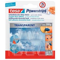 tesa Powerstrips TRANSPARENT Klebehaken für max. 200,0 g 2,0 x 3,5 cm, 5 St. von Tesa