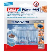 tesa Powerstrips TRANSPARENT Klebehaken für max. 1,0 kg 2,7 x 4,5 cm, 2 St. von Tesa