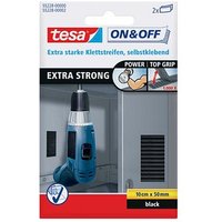 tesa Klettband ON & OFF® EXTRA STRONG schwarz, 2 St. von Tesa
