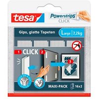 tesa Klettstreifen Powerstrips LARGE Click weiß, 32 St. von Tesa