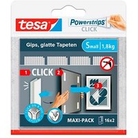 tesa Klettstreifen Powerstrips SMALL Click weiß, 32 St. von Tesa