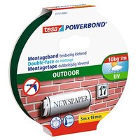 tesa Montageband POWERBOND Outdoor doppelseitiges Klebeband grün 19,0 mm x 5,0 m 1 Rolle von Tesa